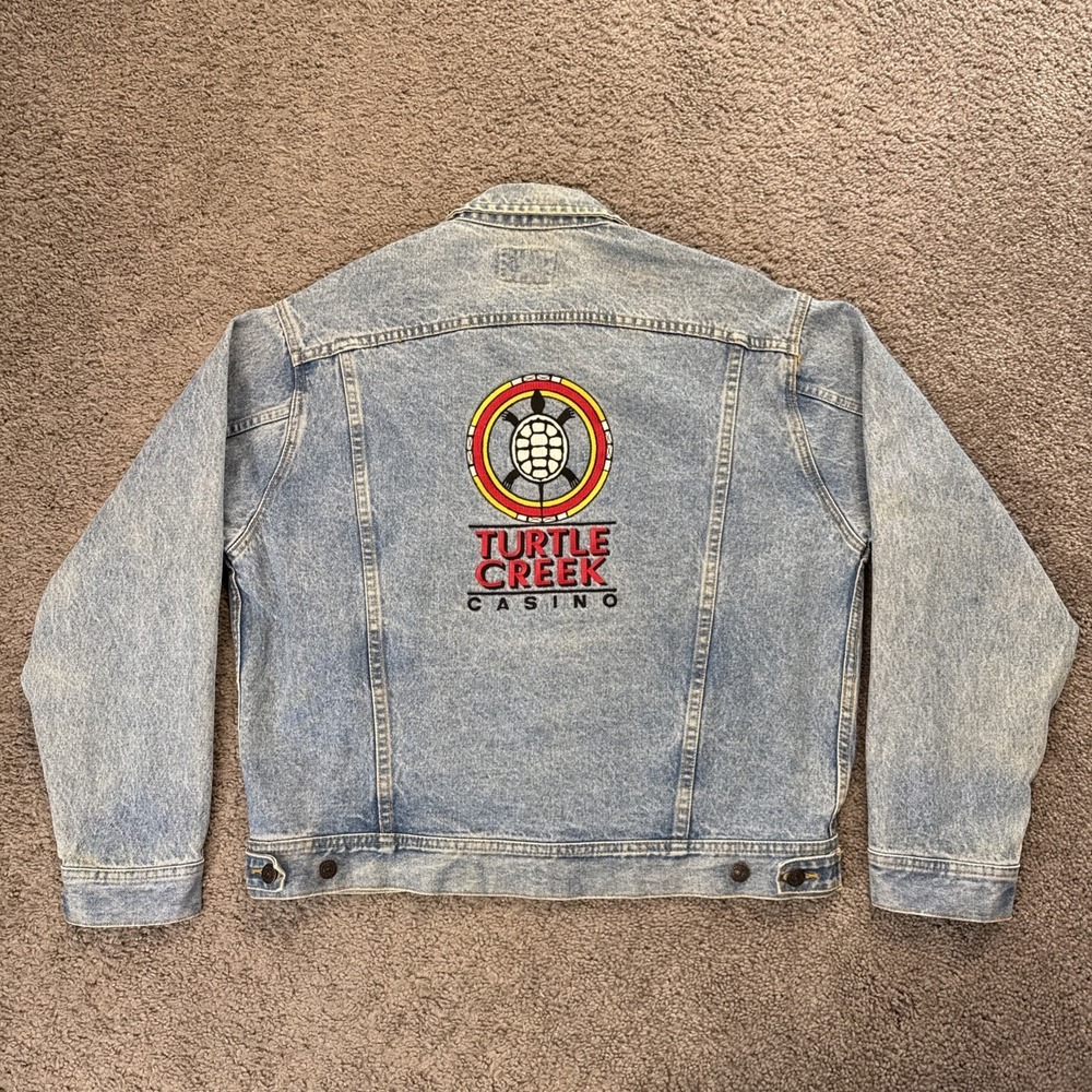 VTG Turtle Creek Casino Lee Jacket Men Sz:L Blue Denim Coat Rancher Outdoors 90s - Picture 2 of 7